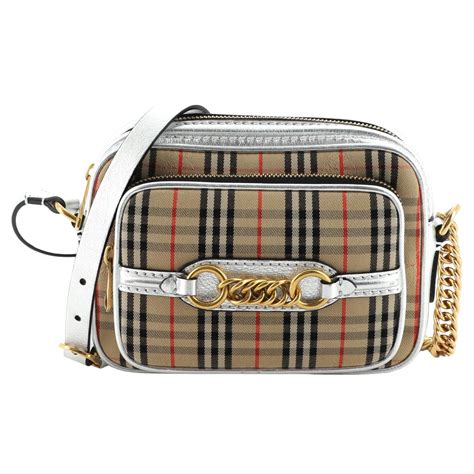 Burberry Link Camera 1983 Check Crossbody Bag 